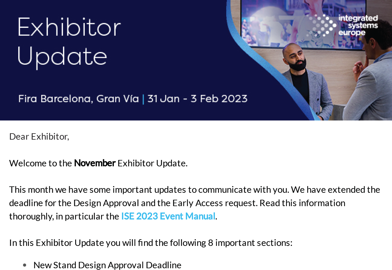 ISE 2023 Exhibitor Monthly - November 2022