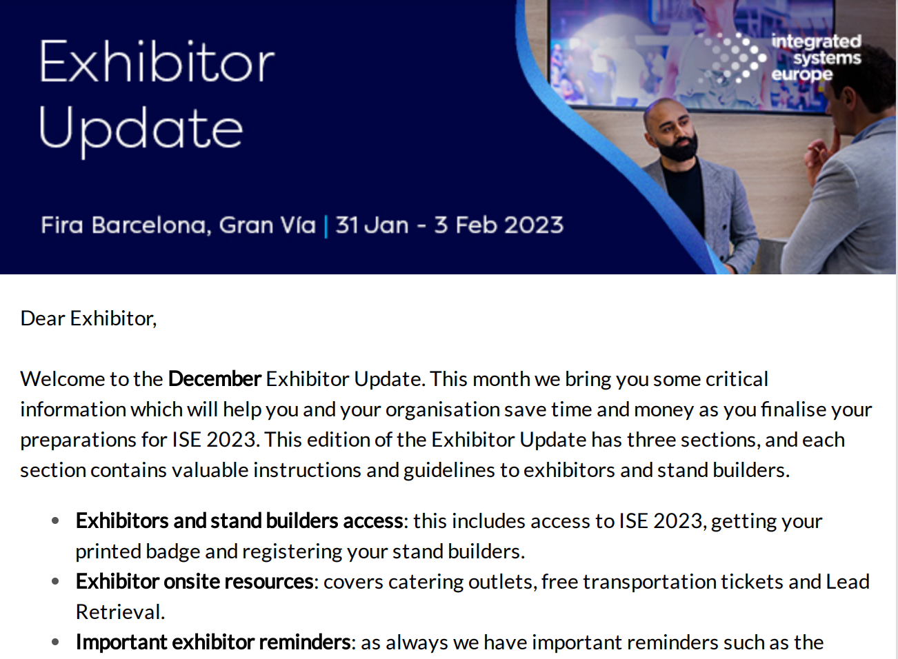 ISE 2023 Exhibitor Monthly - December 2022