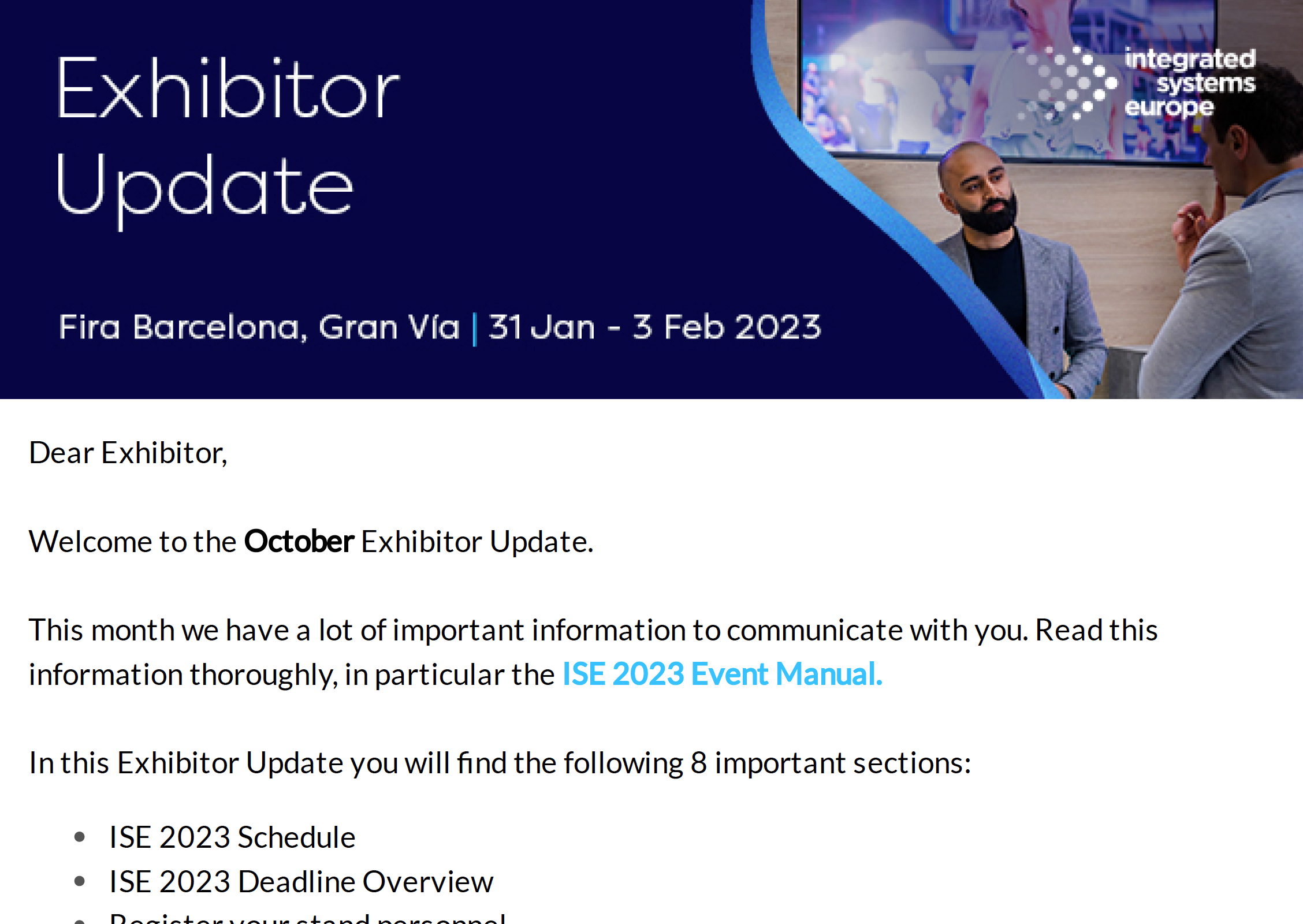 ISE 2023 Exhibitor Monthly - October 2022