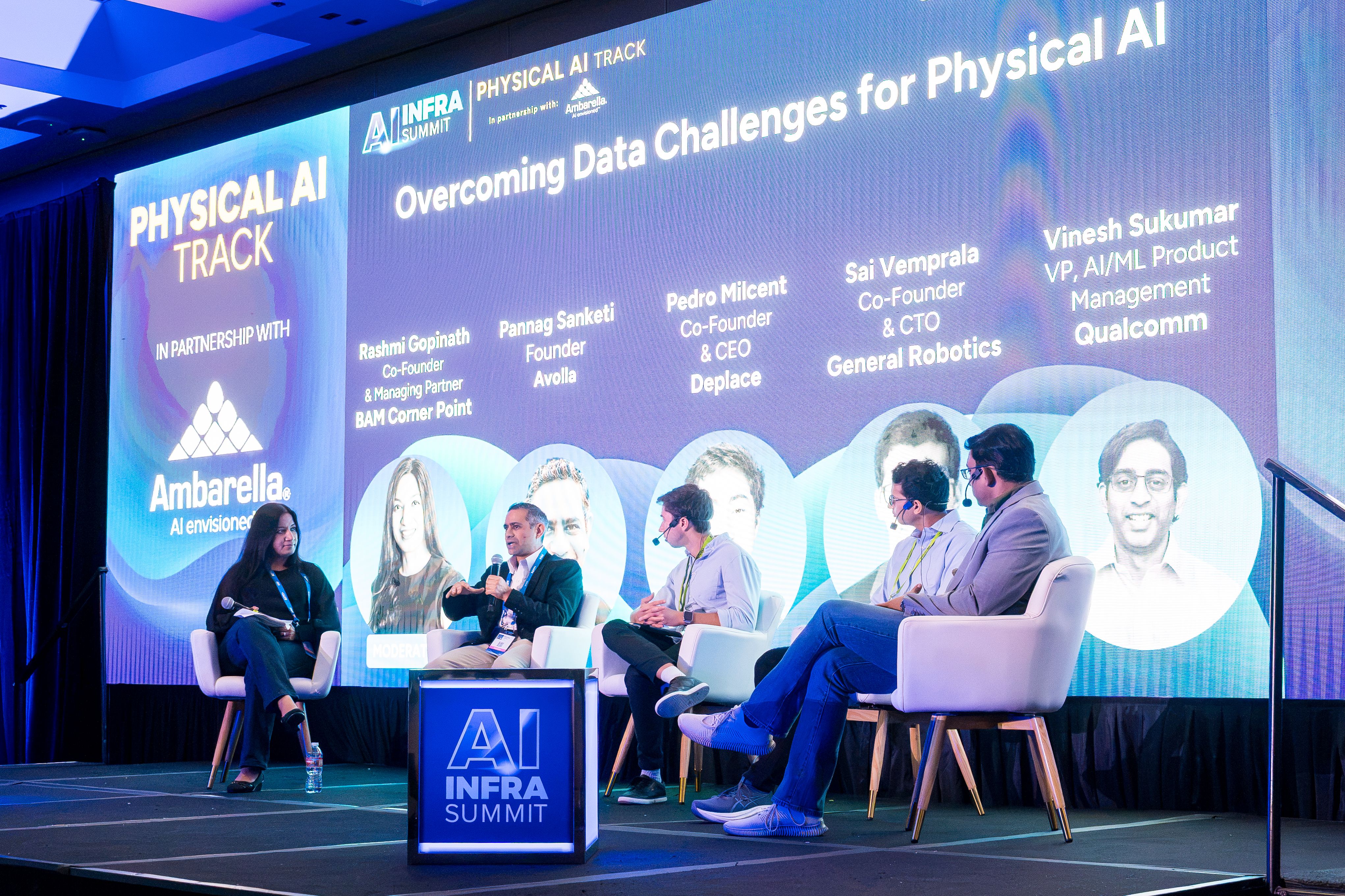 Rashmi Gopinath, BAM Corner Point, Vinesh Sukumar, Qualcomm, Pedro Milcent, Deplace AI, Sai Vemprala, General Robotics and Pannag Sanketi, Avolla