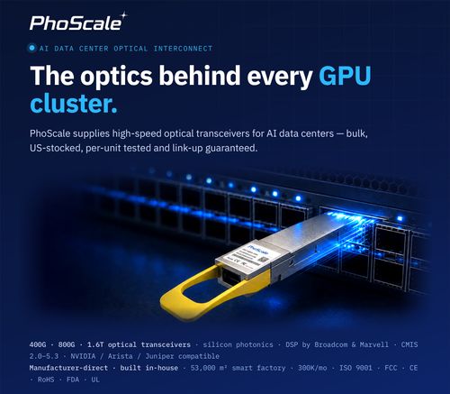 PhoScale Brings Vertically Integrated 400G/800G/1.6T Optics to AI Infra Summit 2026