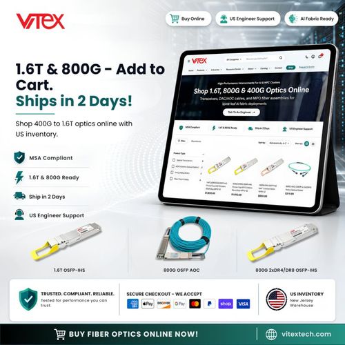 Vitex Expands AI Networking Portfolio — 1.6T OSFP224 and Full 800G Lineup Now Shipping
