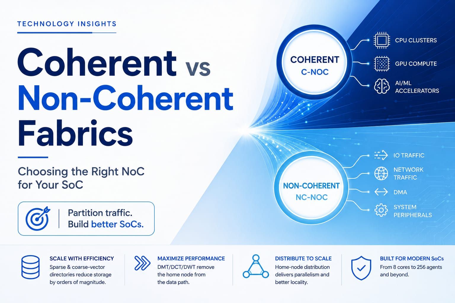 Coherent vs Non-Coherent Fabrics — Choosing the Right NoC for Your SoC.