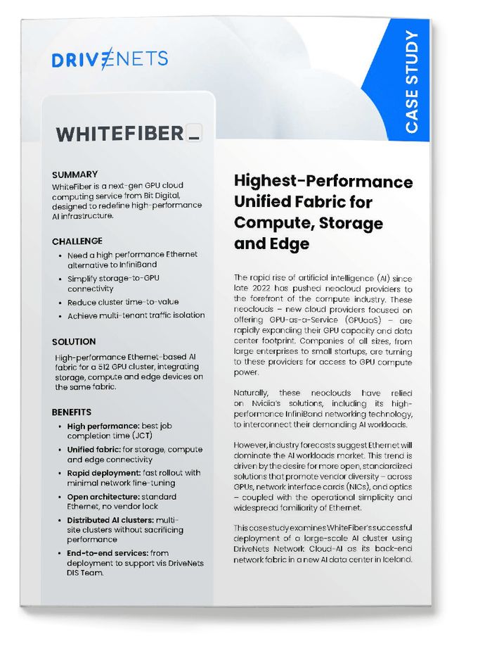 Highest-Performance Unified Fabric for Compute, Storage and Edge: WhiteFiber Case Study