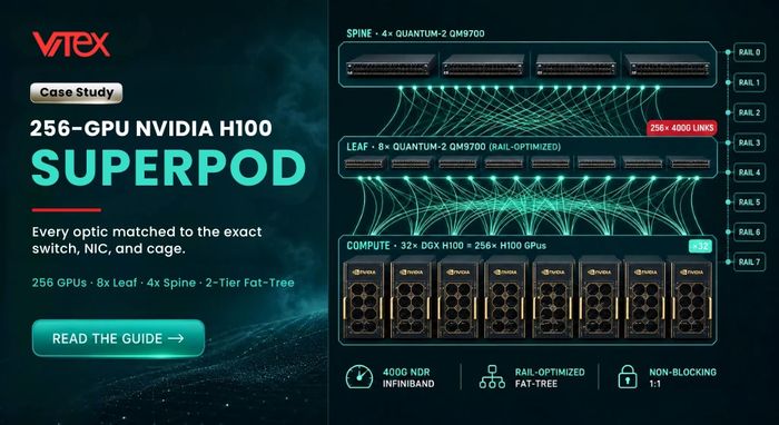 NVIDIA H100 SuperPOD Optics: A 256-GPU Fabric Case Study