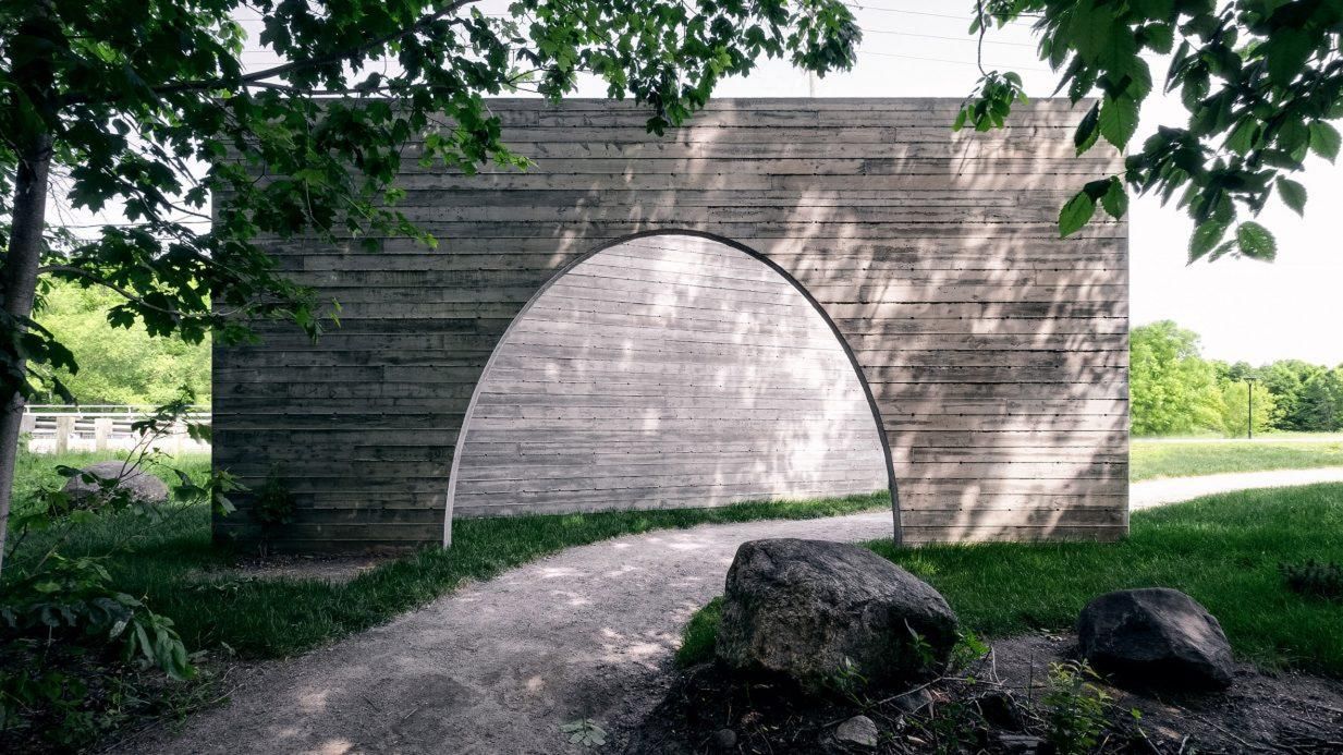 Luca Fortin constructs concrete passageway for Quebec City park