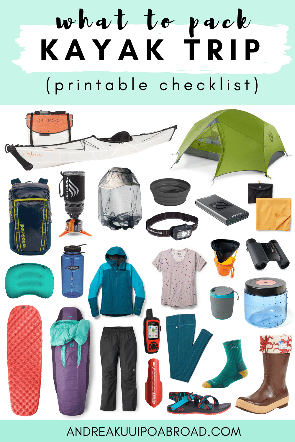 Kayaking camping trip kit