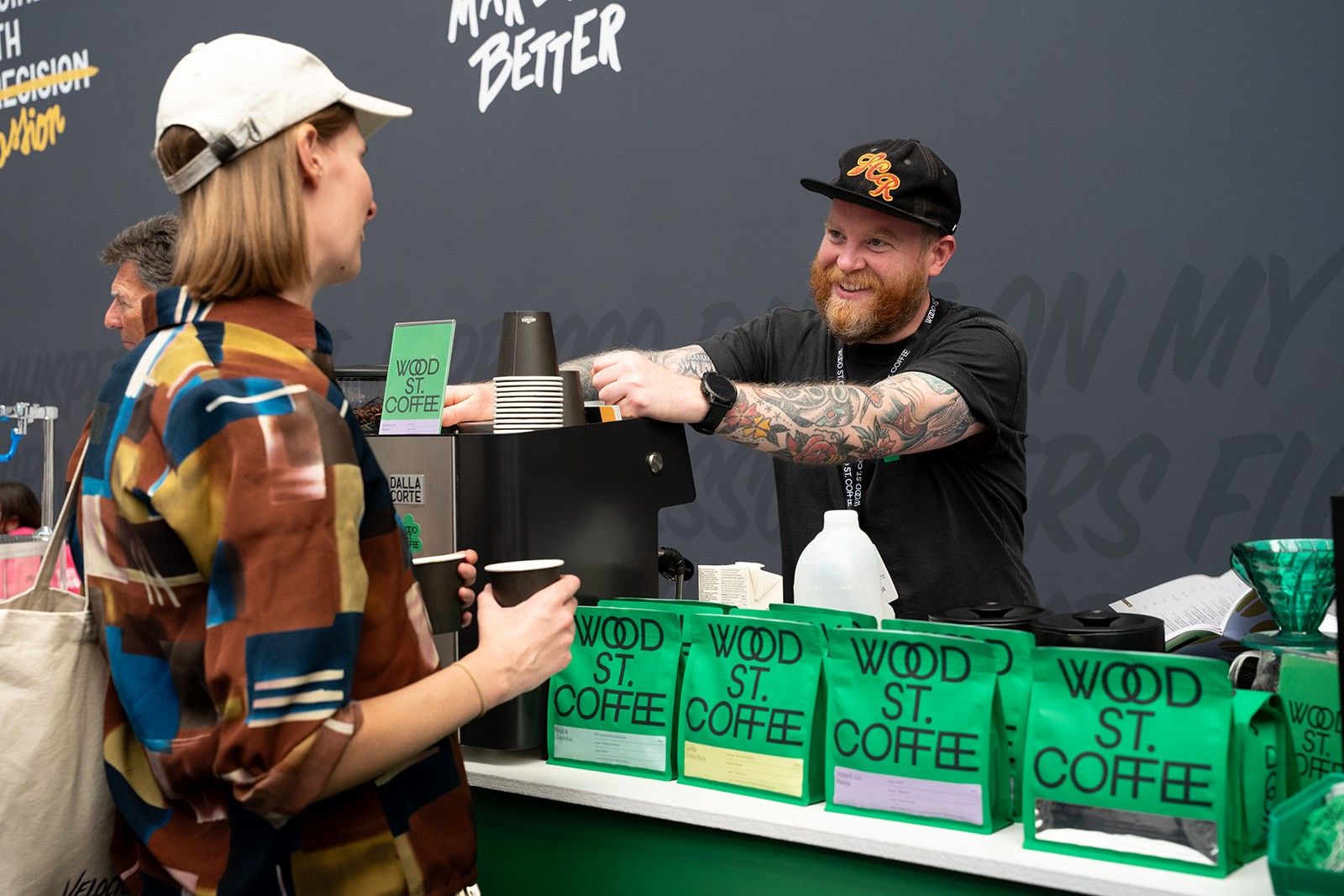 Visitors meeting suppliers at Caff&egrave; Culture