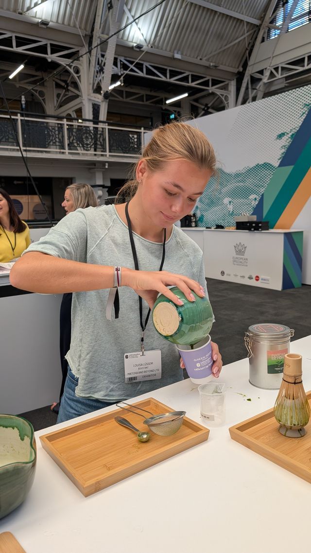 Matcha drinks being served at the Hub