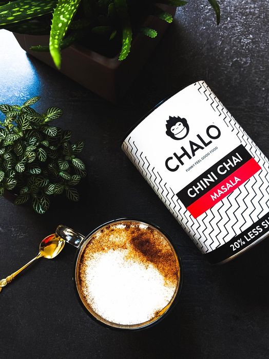 CHALO Chini Masala Chai Latte - Indian Vegan Chai - Black Assam tea - 25 servings/300g - with less sugar