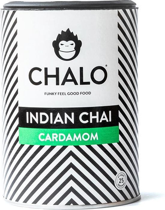CHALO Cardamom Chai Latte - Indian Vegan Chai - Black Assam Tea - 25 servings/300g