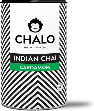 CHALO Cardamom Chai Latte - Indian Vegan Chai - Black Assam Tea - 25 servings/300g