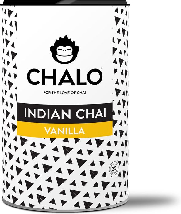 CHALO Vanilla Chai Latte - Indian Vegan Chai - Black Assam Tea - 25 servings/300g