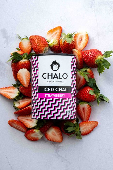 CHALO Strawberry Iced Chai - Vegan Strawberry Iced Tea - Black Assam Tea - 300g