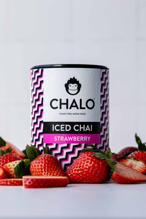 CHALO Strawberry Iced Chai - Vegan Strawberry Iced Tea - Black Assam Tea - 300g