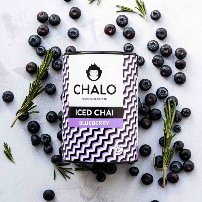 CHALO Blueberry Iced Chai - Vegan Blueberry Iced Tea - Black Assam Tea - 300g