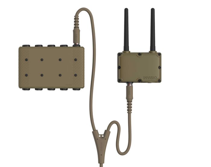 INVISIO Intercom unit: Plug into the INVISIO Intercom and access vehicle comms directly from the control unit