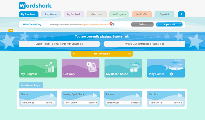 Wordshark Online