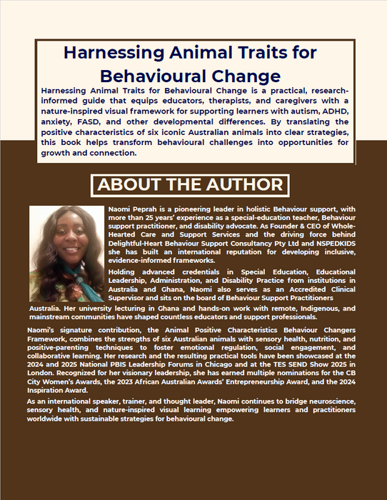 HARNESSING ANIMAL TRAITS FOR BEHAVIOURAL CHANGE A RESEARCH-INFORMED, IMPLEMENTATION-FOCUSED FRAMEWORK OF NATURE-INSPIRED VISUAL LEARNING TOOLS FOR INDIVIDUALS WITH DISABILITIES AND BEHAVIOURAL CHALLENGES