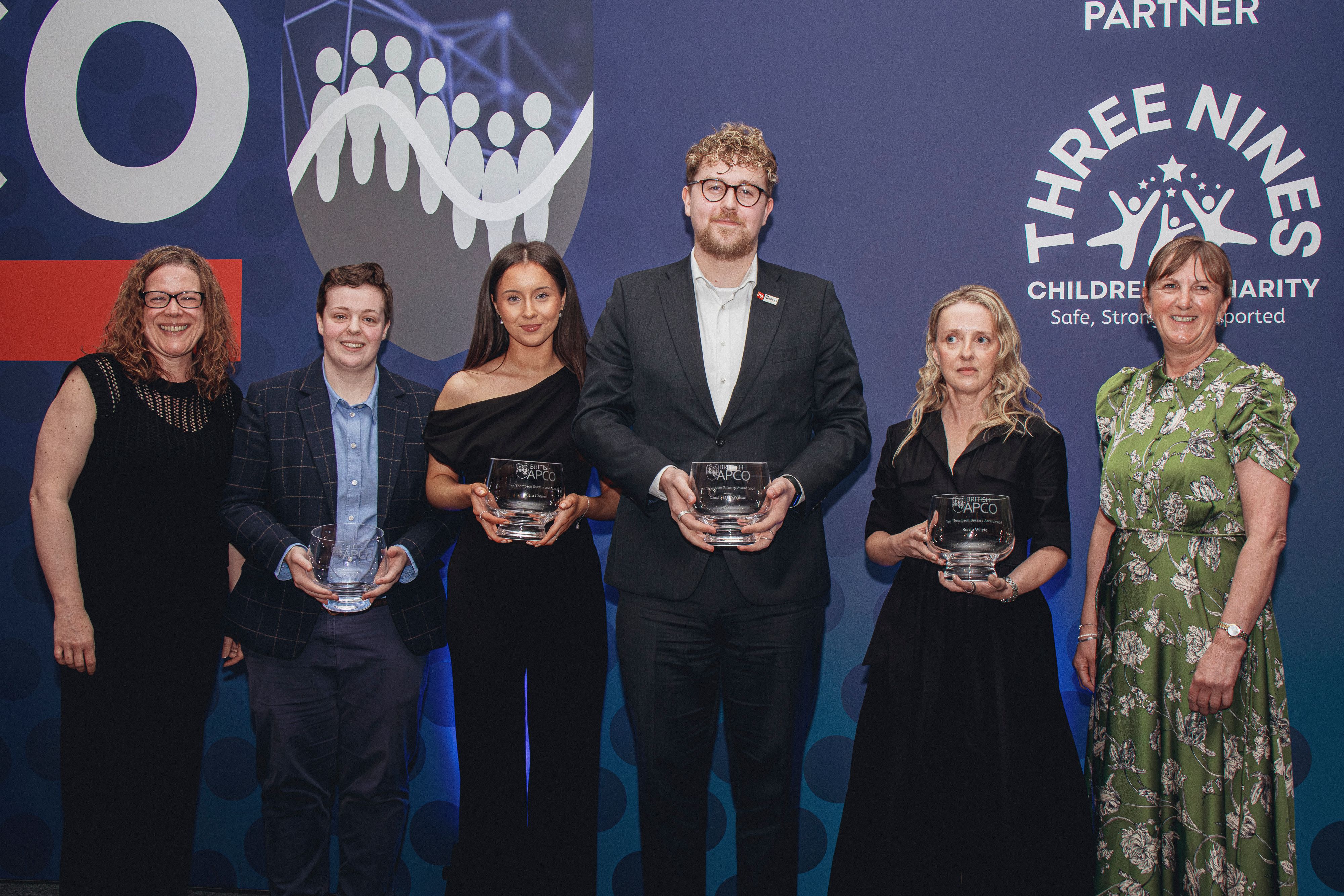 Ian Thompson Bursary winners at the 2026 British APCO Dinner