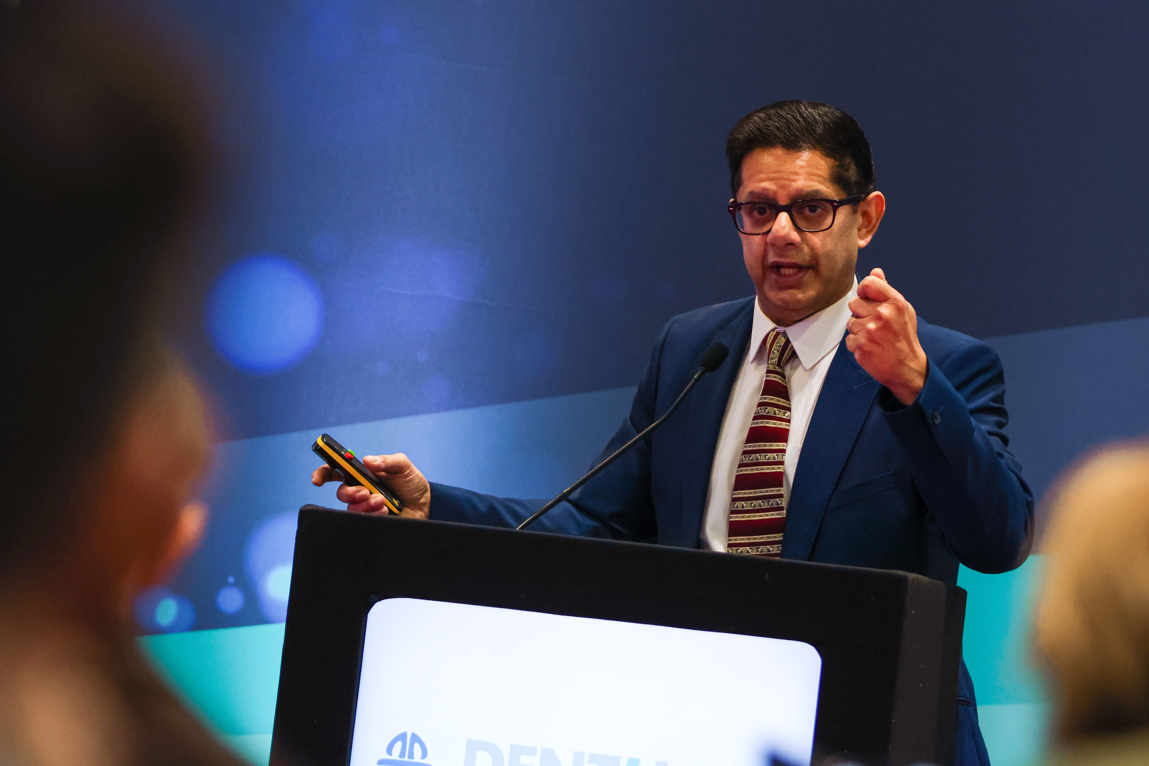 An expert speaker presenting a keynote session