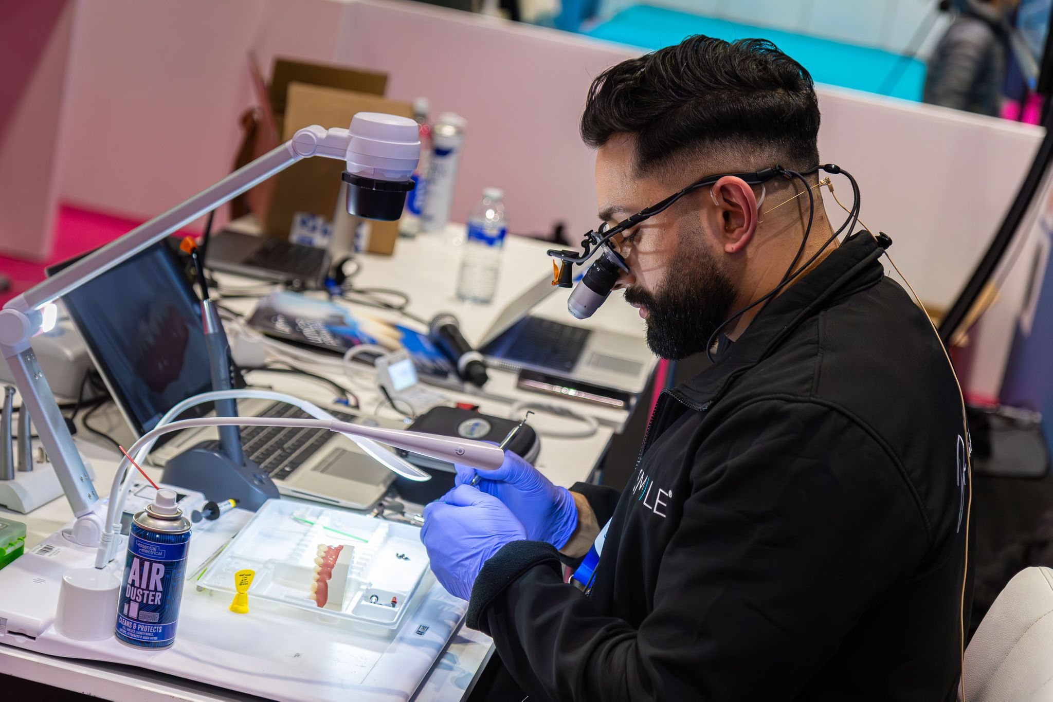 Dentist taking part in a hands-on workshop session