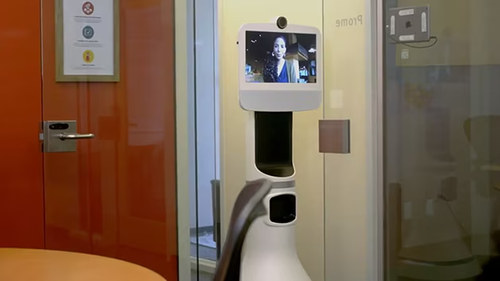 Families visit residents via Webex and Ava Robotics