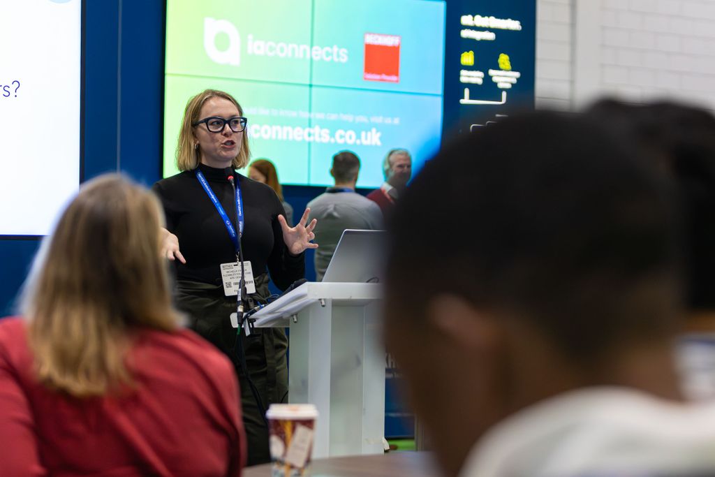 Woman giving lecture
