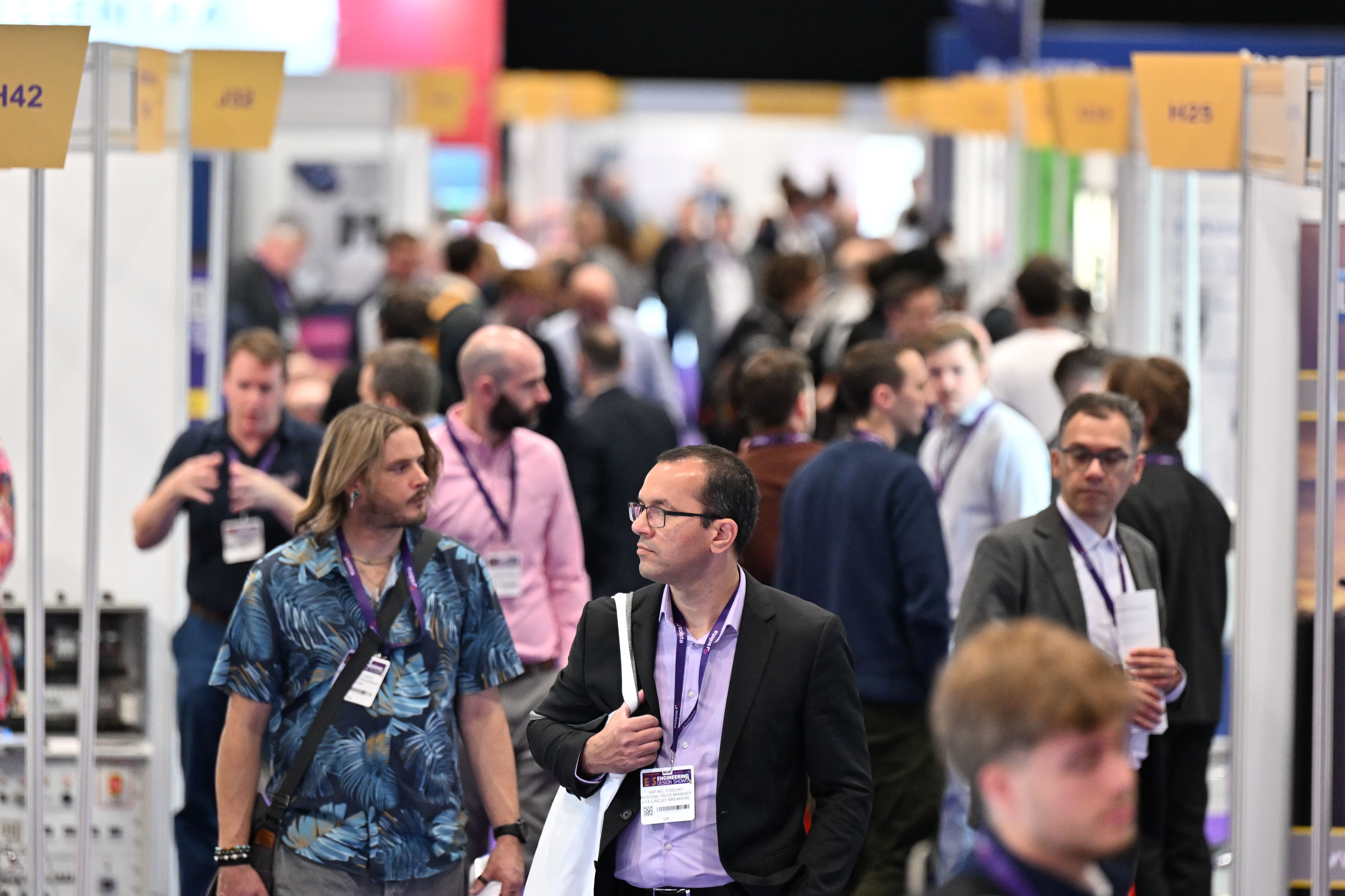 Visitors exploring the Engineering Design Show exhibition floor