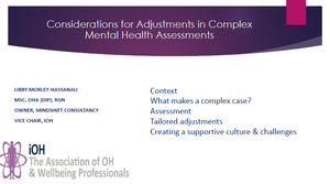 Considerations for Adjustments in Complex Mental Health Assessments