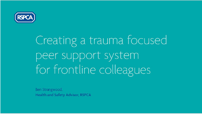 Creating a trauma focussed peer support system for frontline colleagues