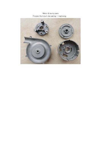 Motor & bump parts Process: Aluminum die casting + machining