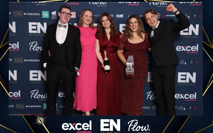 Subcon team celebrating their Exhibition News 2026 Exhibition Expansion Award win