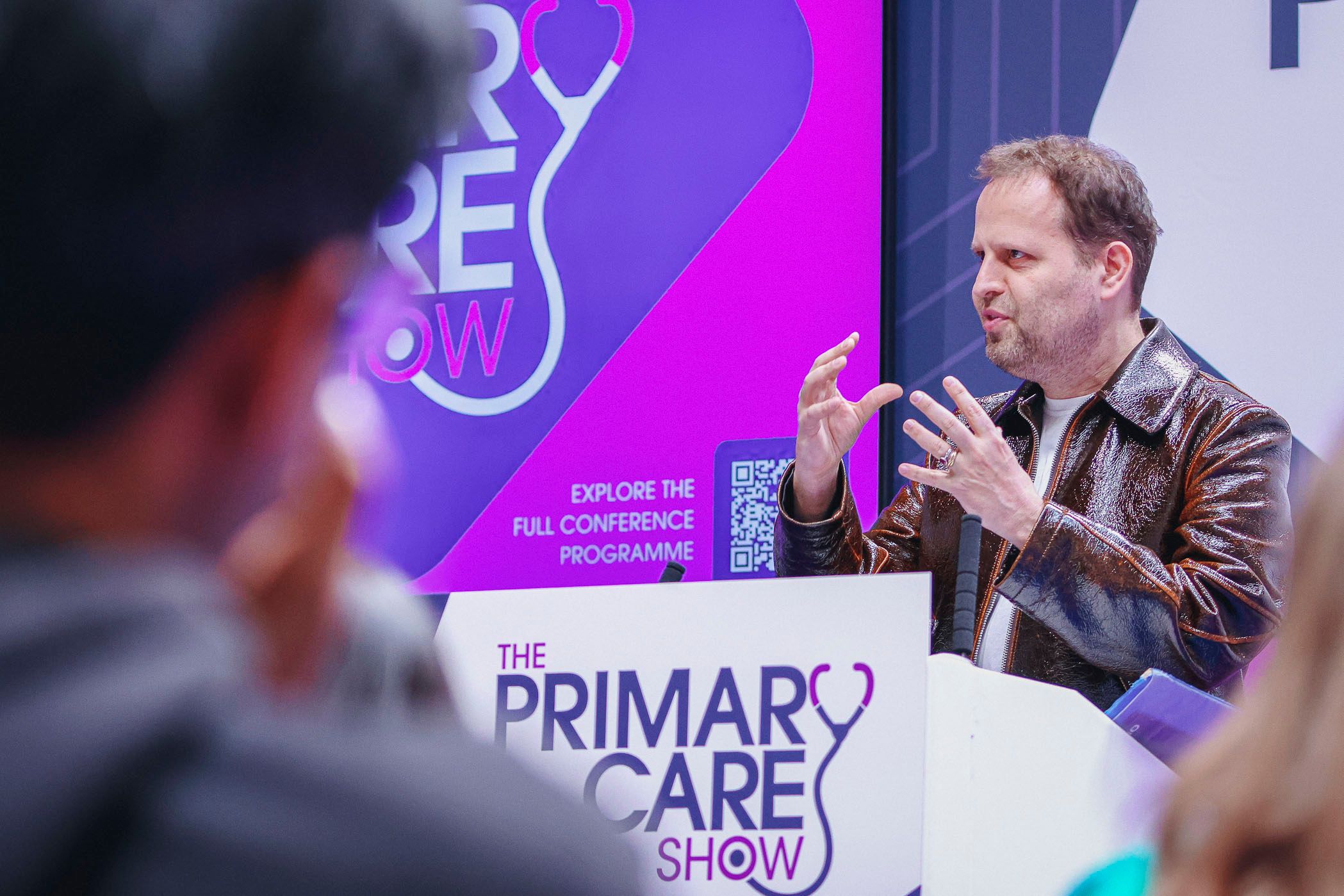Adam Kay speaking at The Primary Care Show 2026