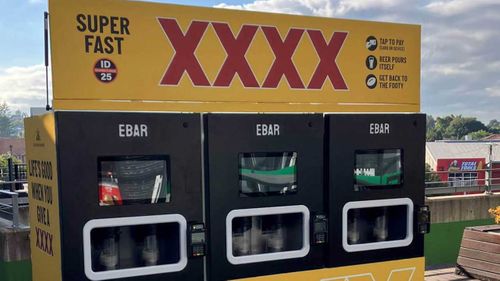 Mobile Beerwall test at the Gabba
