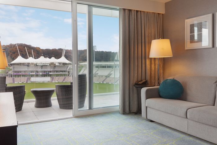 Hilton at The Ageas Bowl Pitch Facing Bedroom