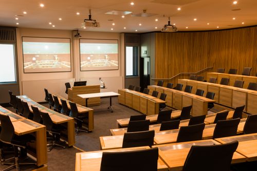 Saïd Business School: Park End Street - Harvard Style Lecture Theatre, Nelson Mandela Lecture Theatre and Garden Room