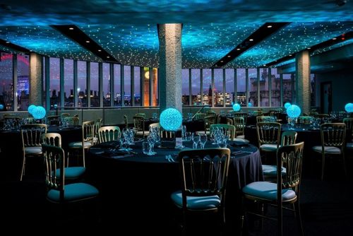 Sustainable Crystal Led Lit Globes, at the QEII Conference Centre