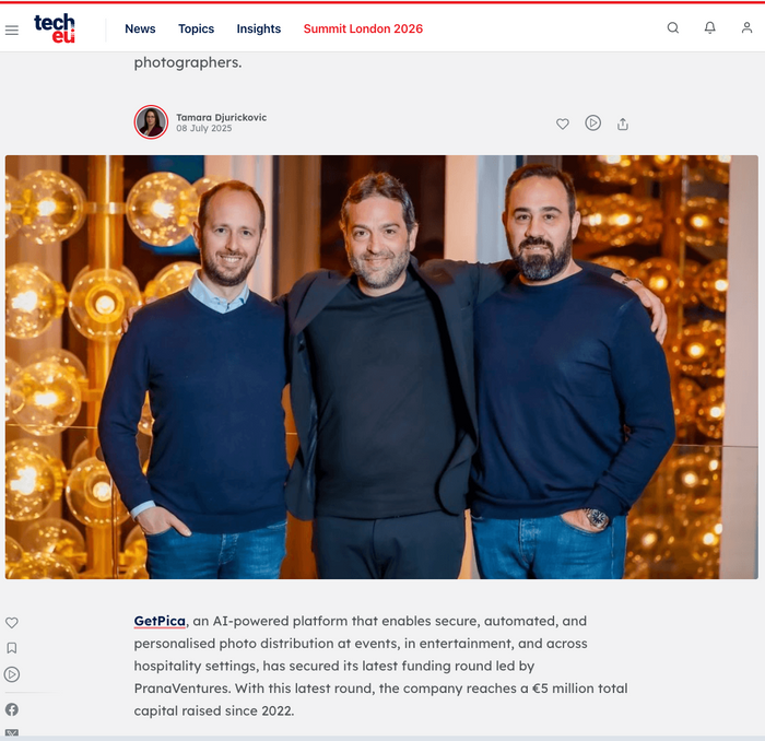 GetPica closes funding round led by PranaVentures, reaching €5M in total capital raised