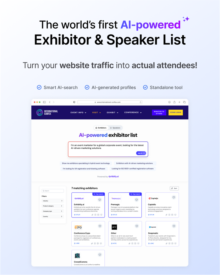 Exhibitly.ai launches the world’s first AI-powered exhibitor & speaker list