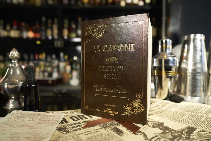 Bespoke Moonshine Whiskey presented in branded book style box with hidden compartment