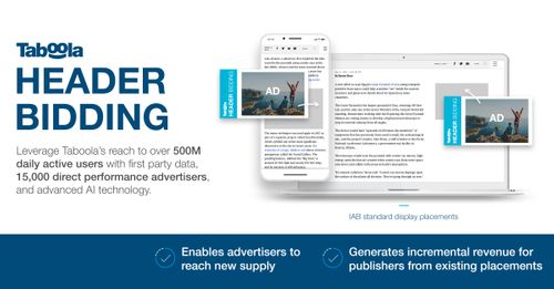 Top Publishers Including McClatchy, Ströer and Others Adopt Taboola’s New Header Bidding Solution, Unlocking Incremental Revenue From Display Placements and Giving Advertisers Better ROI