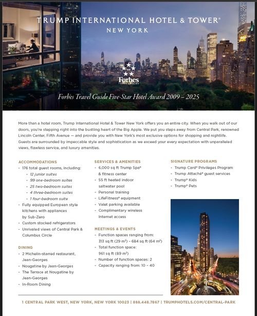 Forbes Travel Guide Five Star Hotel Award