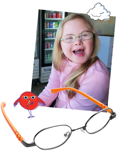Dilli Dalli Low Bridge Fit frames designed for children with Down's Syndrome