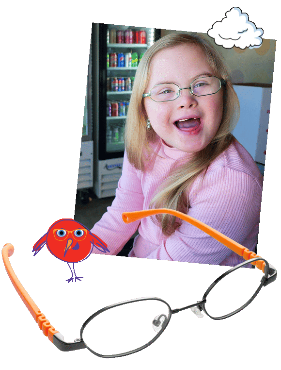 Dilli Dalli Low Bridge Fit frames designed for children with Down's Syndrome