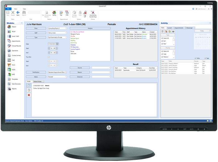 Appointments Module 100 Optical