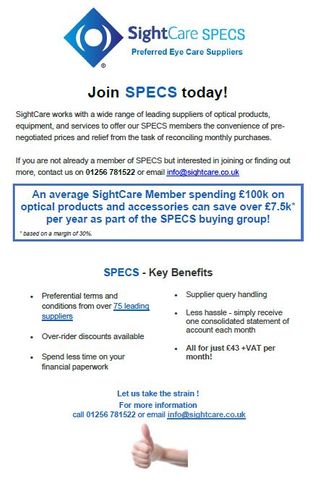 SightCare Preffered Eye Care Suppliers (SPECS) Scheme