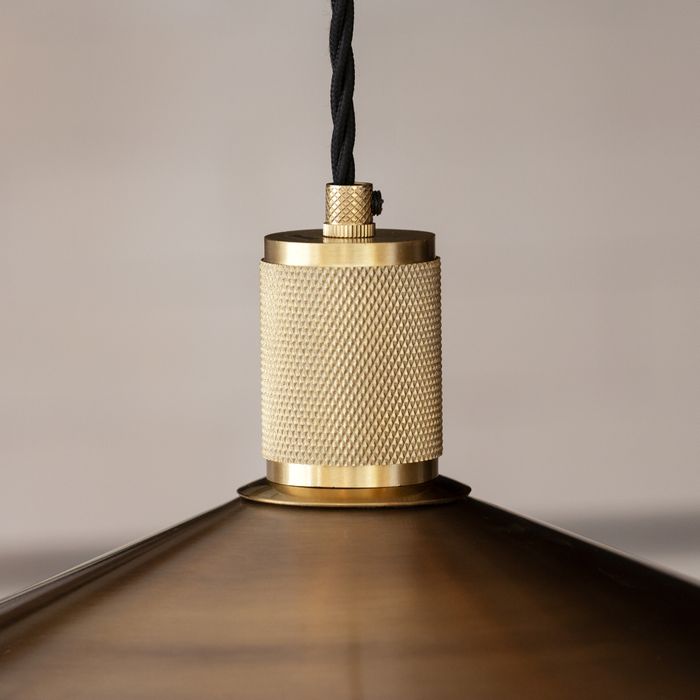 Knurled Slope Pendant Light - Brass