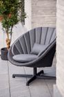 Peacock lounge chair w/swivel aluminium base, Dark grey, Cane-line Soft Rope