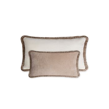 Couple Velvet Bed Cushions With Fringes Sahara